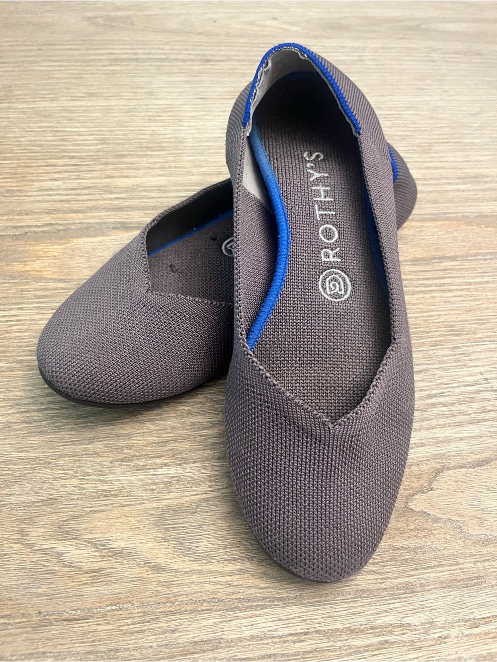 Rothy's Women's the Point Flat Mink Dusty Grey Shoes Size 7.5